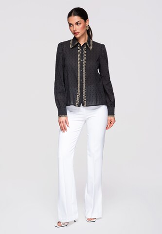 Ombre Blouse 'Dobby' in Zwart