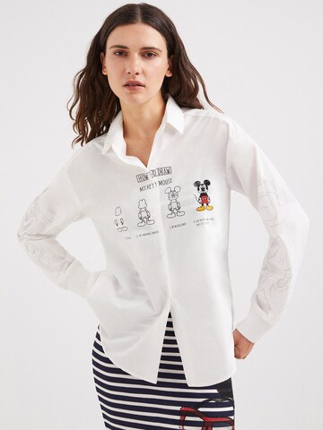 Desigual Blouse 'How To Draw Mickey?' in White: front