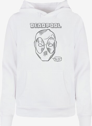 ABSOLUTE CULT Sweatshirt 'Deadpool - This Is Just Lazy' in Wit: voorkant