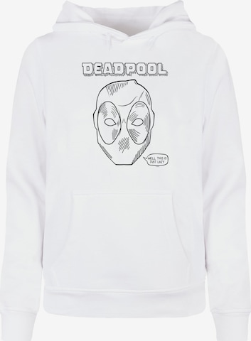 ABSOLUTE CULT Sweatshirt 'Deadpool - This Is Just Lazy' in Wit: voorkant