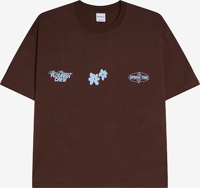 Bershka Majica u svijetloplava / smeđa, Pregled proizvoda