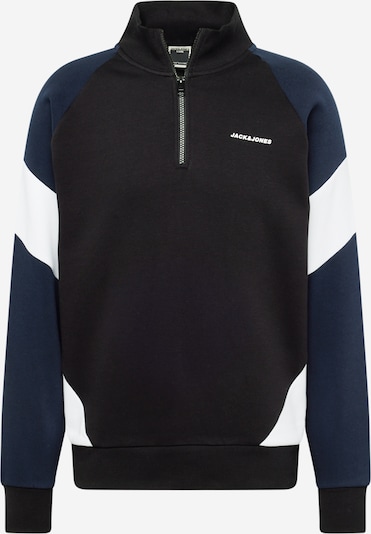 JACK & JONES Sweatshirt 'PARKER' i marinblå / svart / vit, Produktvy