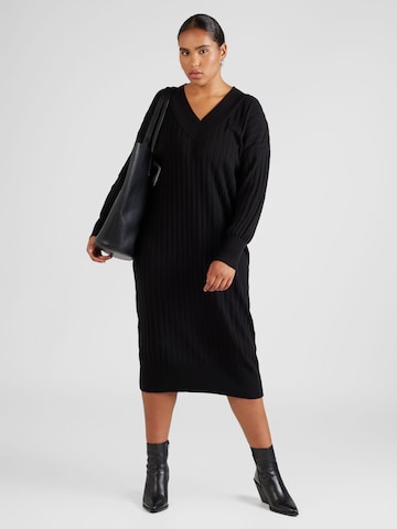 ONLY Carmakoma Knitted dress 'New Tessa' in Black