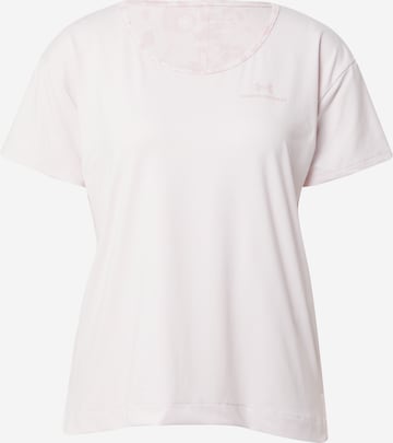 T-shirt fonctionnel 'Rush' UNDER ARMOUR en rose : devant