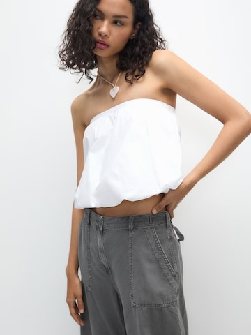 Wide Leg Pantalon Pull&Bear en gris