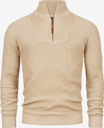 INDICODE JEANS Pullover 'Yassip' in Beige: predná strana