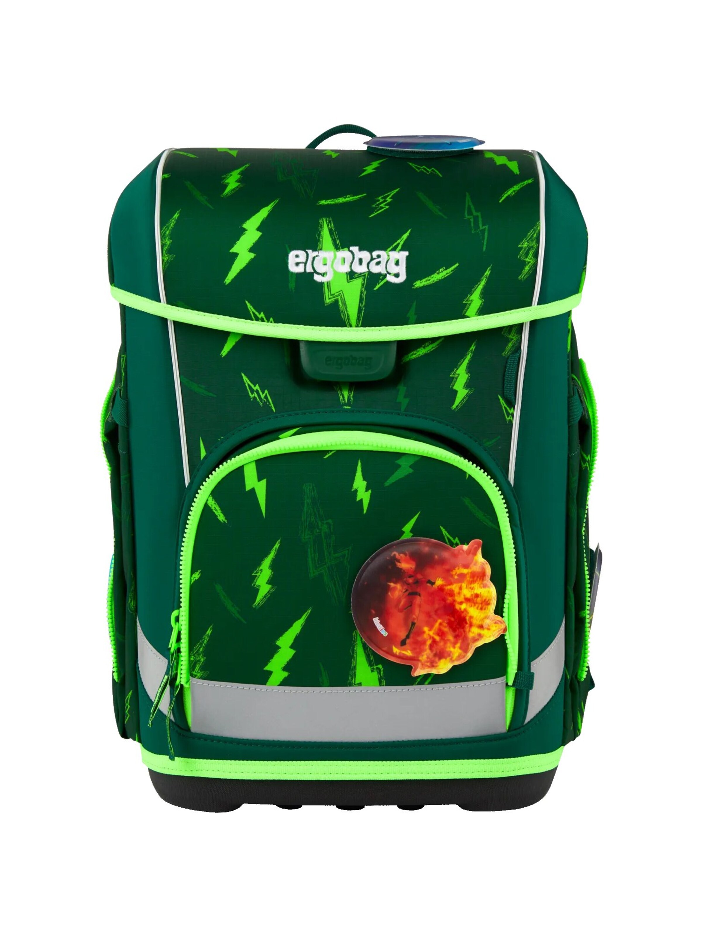 ergobag Backpack 'Schulranzen-Set cubo light Set' in Green