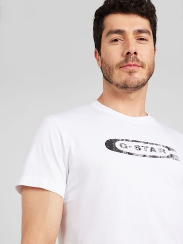 G-Star RAW Shirt 'Distressed old school' in Weiß