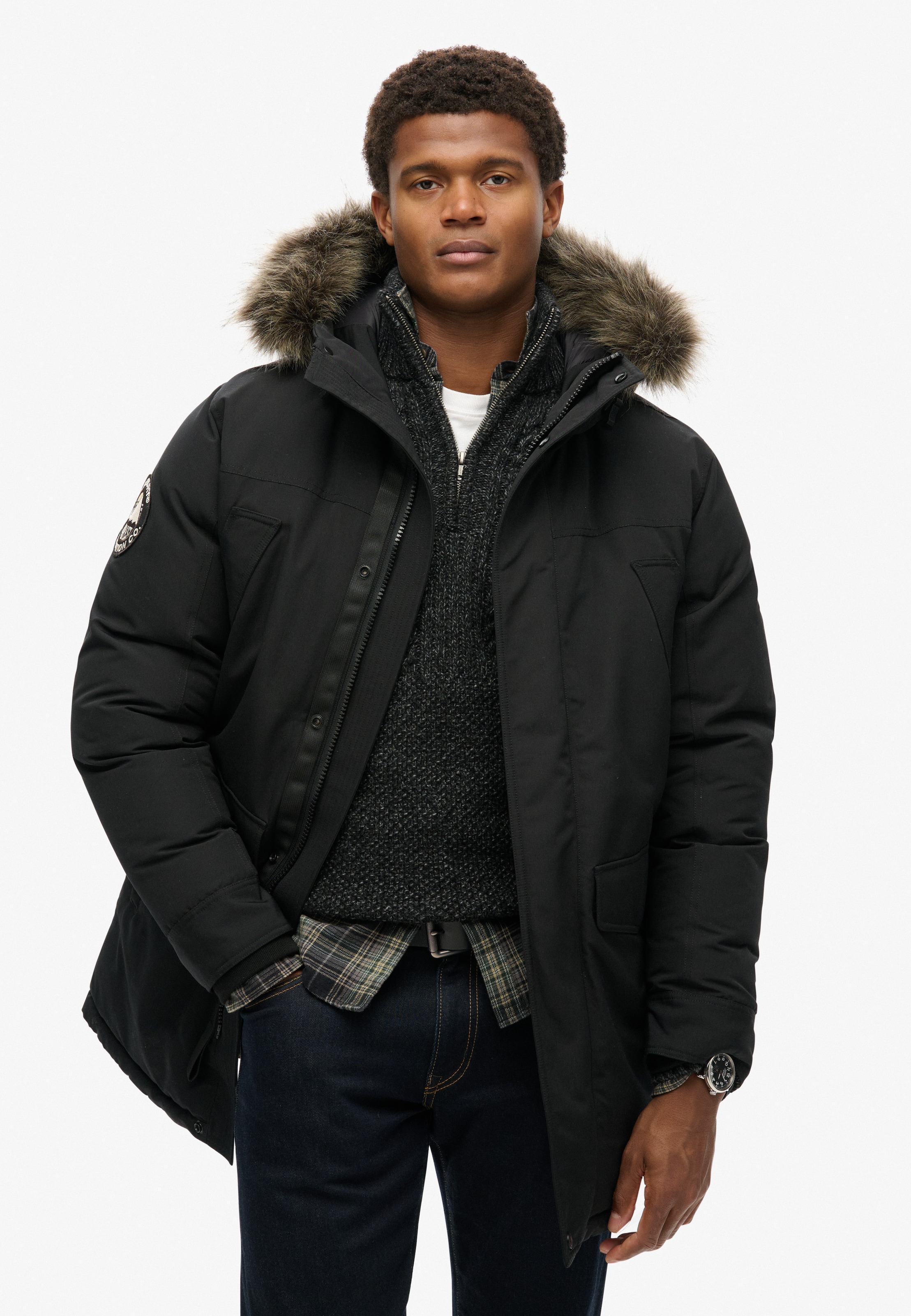 Superdry & Co Parka 'Everest' in Schwarz: Vorderseite