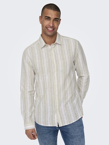 Only & Sons - Ajuste regular Camisa 'CAIDEN' en beige