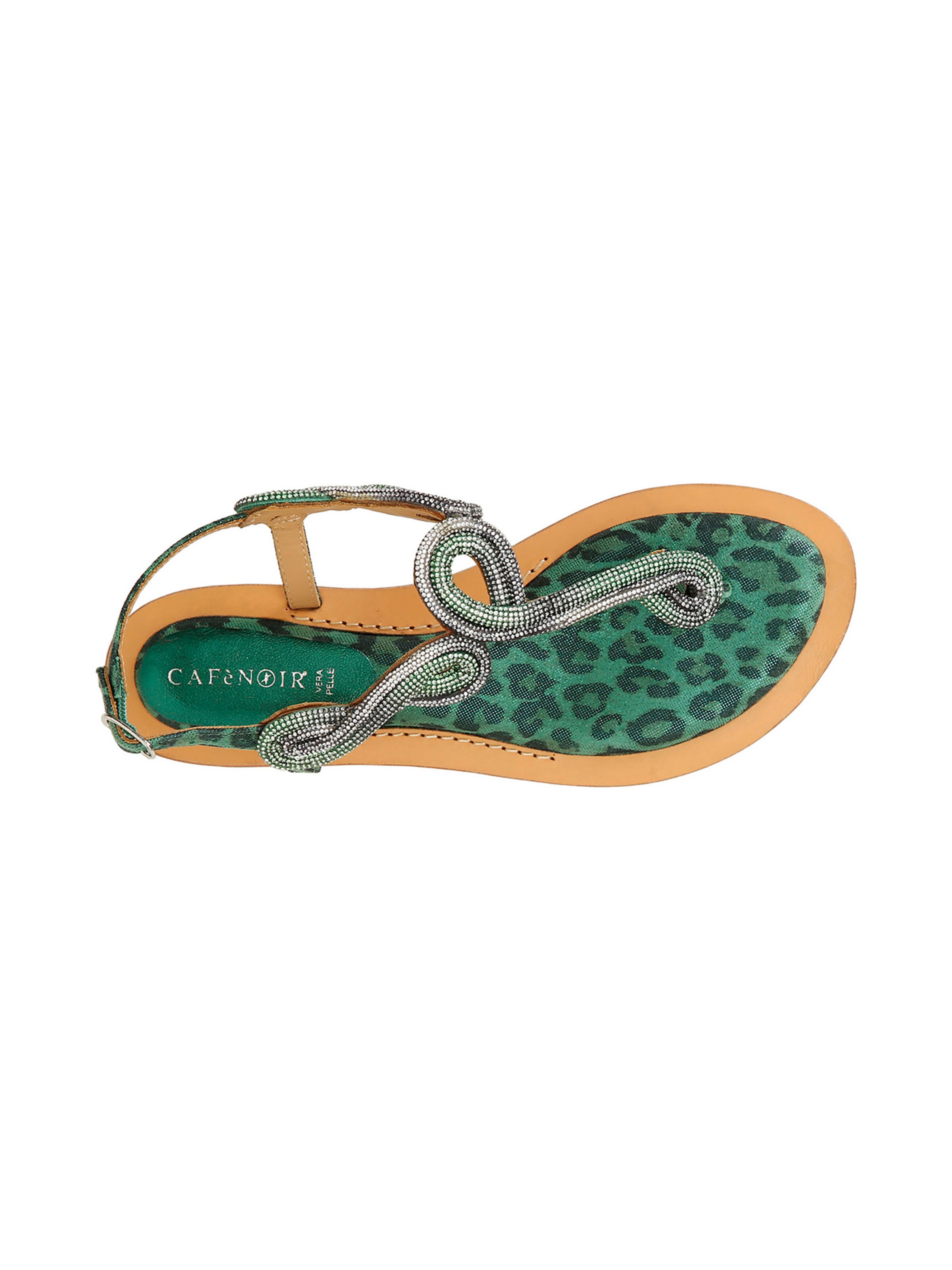 CAFè NOIR Sandalen met riem in Groen