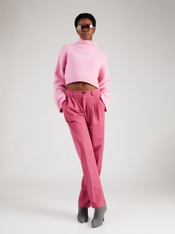 Pepe Jeans Wide leg Pleat-Front Pants 'COLETTE' in Pink