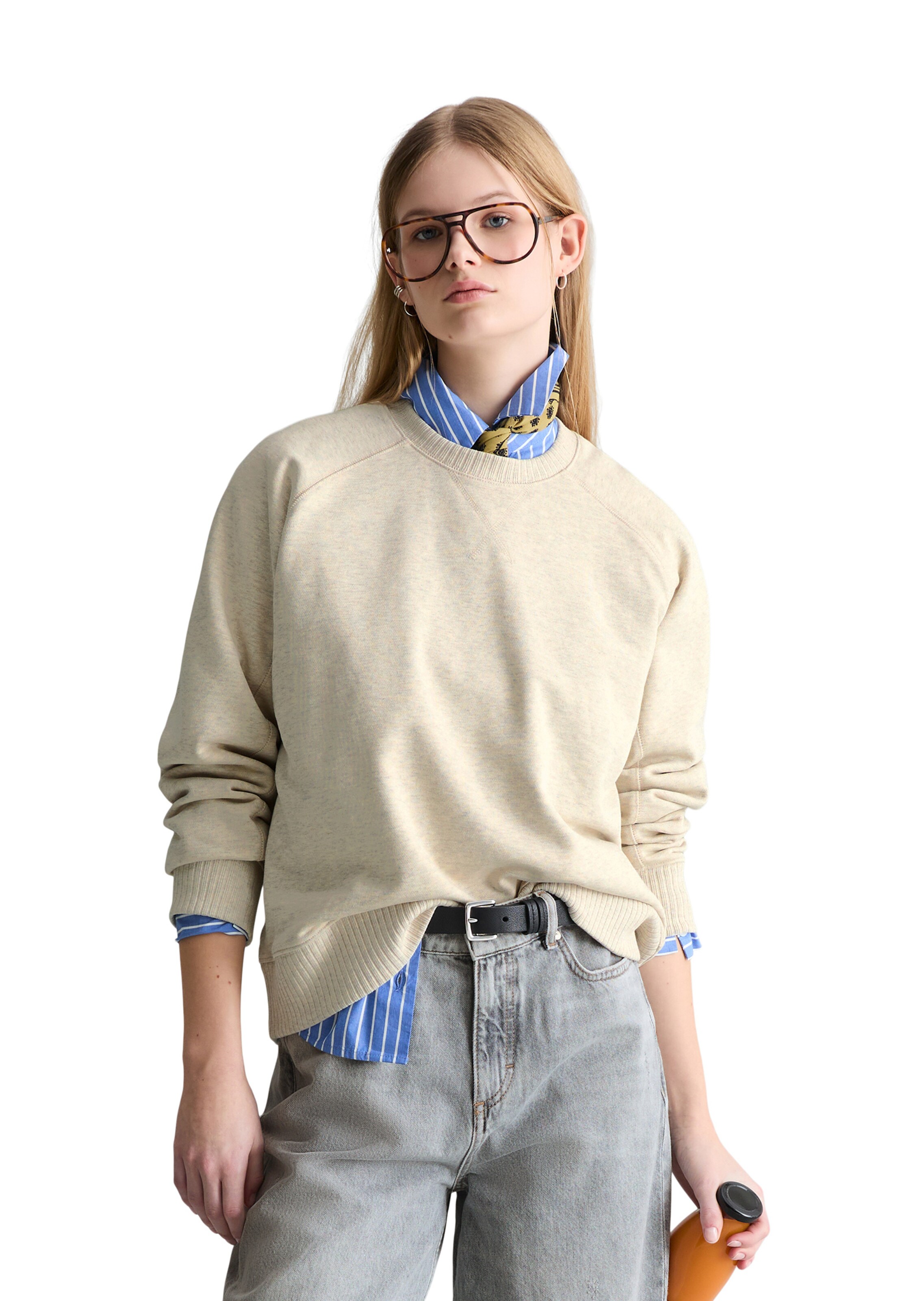 Marc O'Polo DENIM Sweatshirt in Beige: voorkant