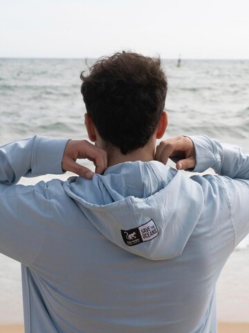 Surf Monkey Zip-Up Hoodie in Blue