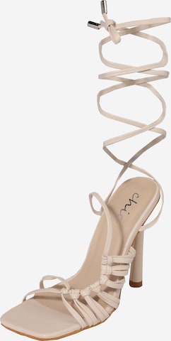 Misspap Strap Sandals in Beige: front