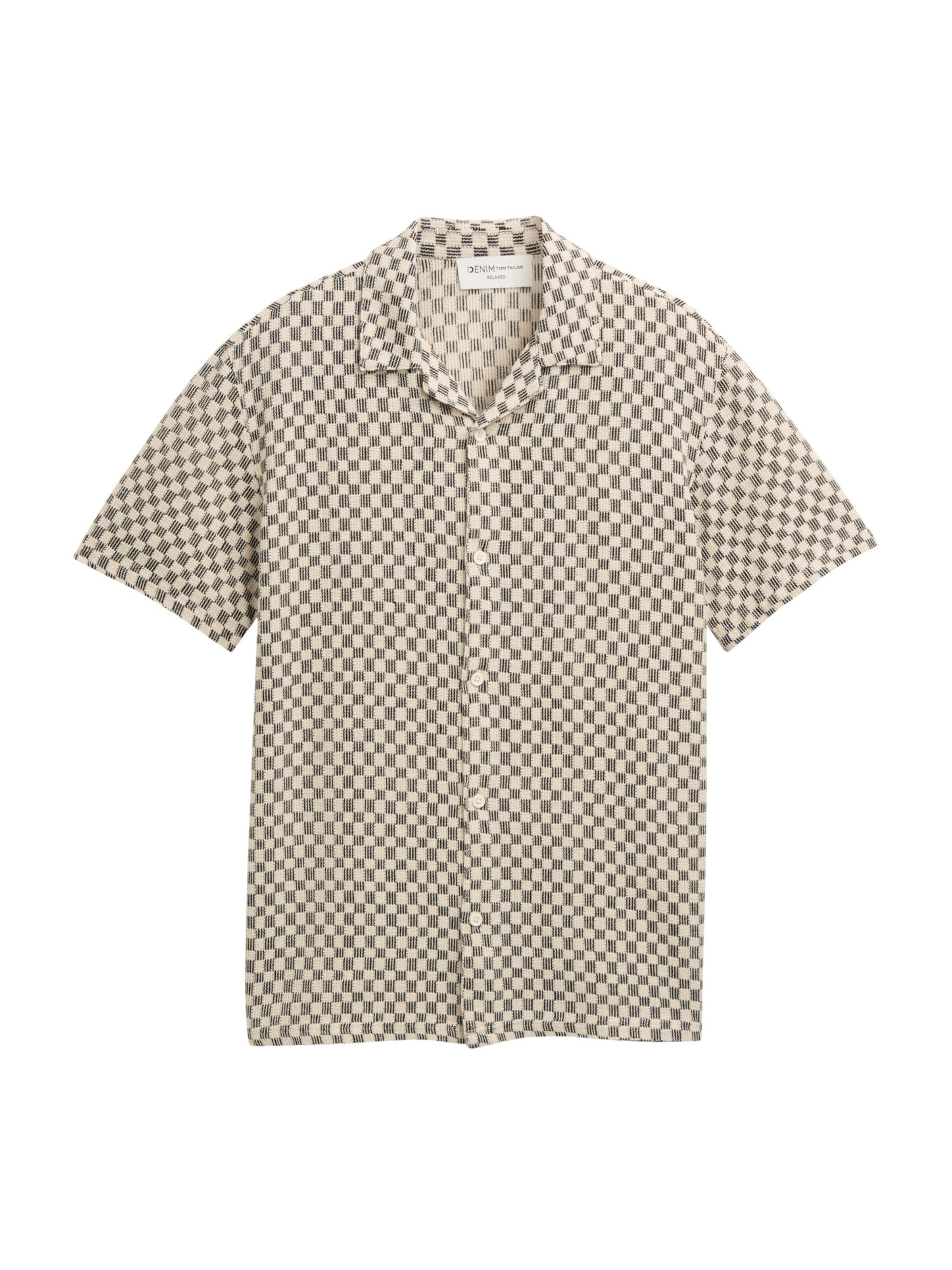 TOM TAILOR DENIM Regular Fit Hemd in Beige: Vorderseite