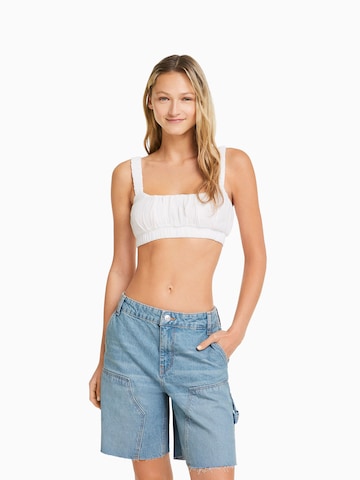 Loosefit Jeans de la Bershka pe albastru: față