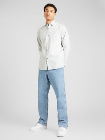 JACK & JONES Regular fit Button Up Shirt 'PHOENIX' in Grey