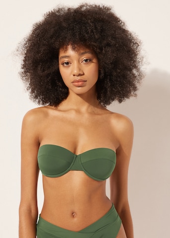 CALZEDONIA Bandeau Bikini Top 'INDONESIA' in Green: front