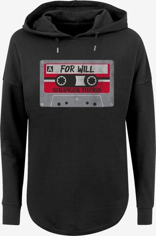 F4NT4STIC Sweatshirt 'Stranger Things Cassette For Will Netflix TV Series' in Black: front