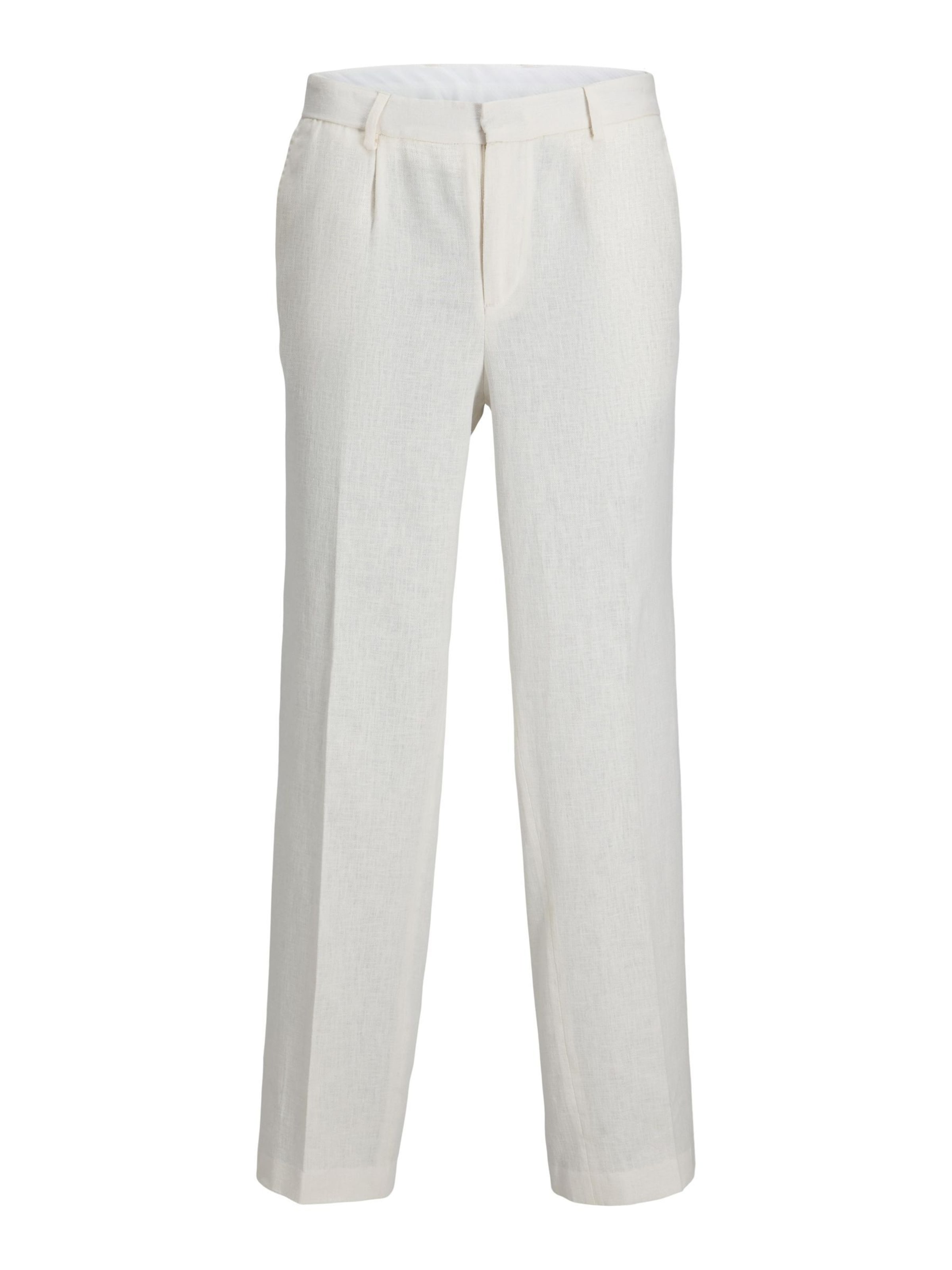 JACK & JONES Loosefit Bukser med lægfolder 'JPRMarcus' i hvid: forside