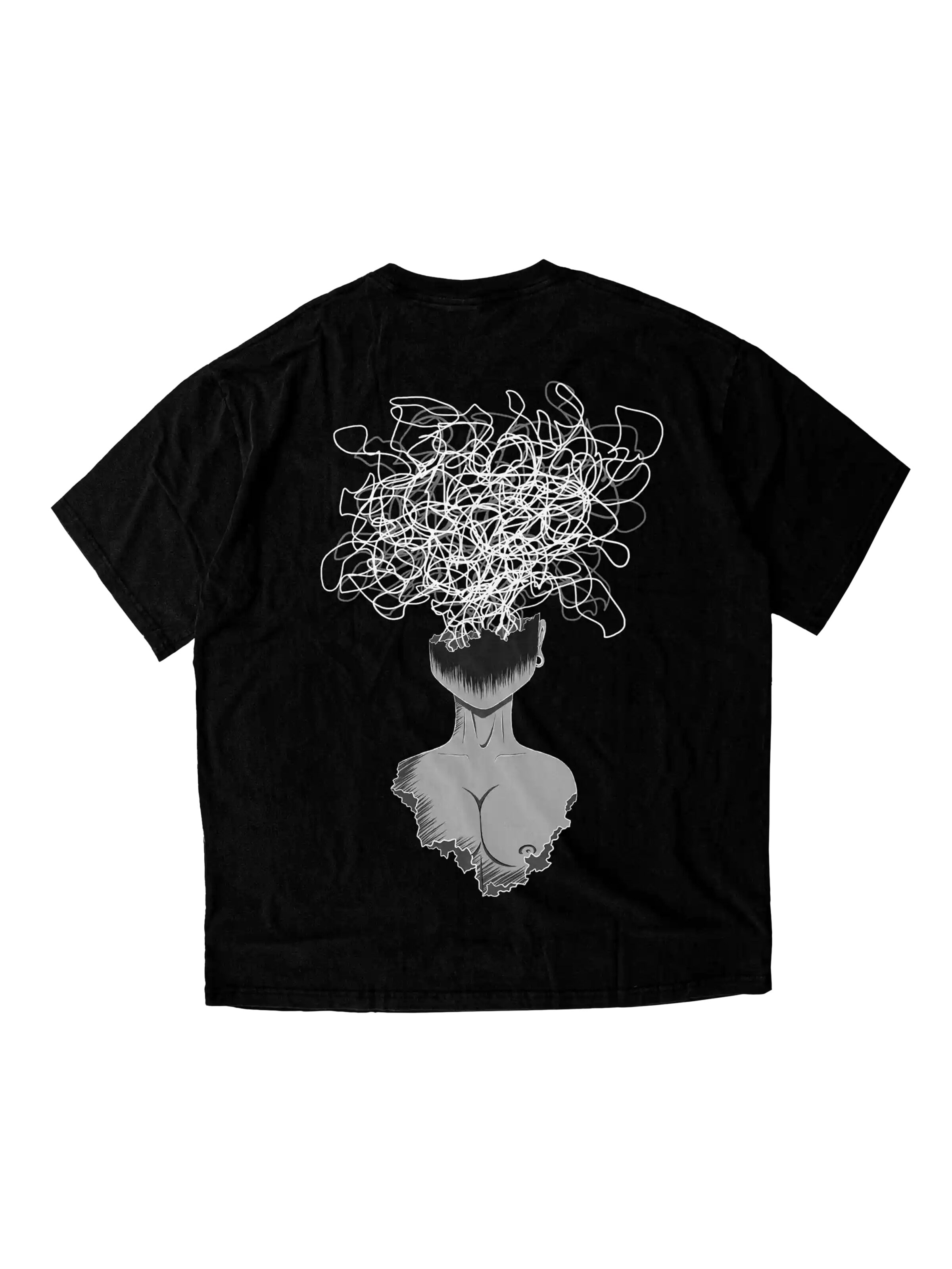 JustDepressed Clothing Shirt 'Overthinking - heavy T-Shirt 240GSM'‌‌‌‌‌‌ in Schwarz: Vorderseite