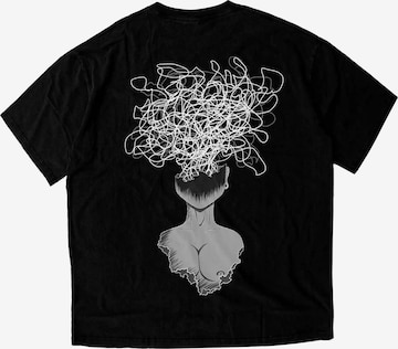 T-Shirt 'Overthinking - heavy T-Shirt 240GSM' JustDepressed Clothing en noir : devant