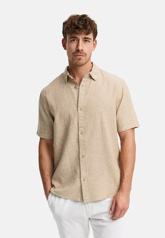 INDICODE JEANS Hemd 'Lino' in Beige: Vorderseite