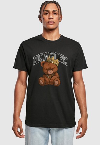 Mister Tee Koszulka 'NY Crowned Bear' w kolorze czarny: przód