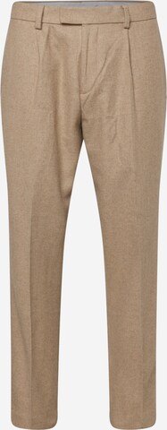 TOPMAN Regular Bandplooibroek in Beige: voorkant