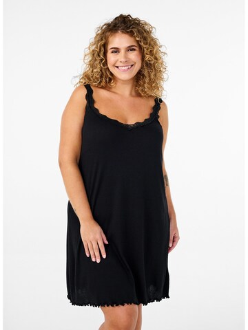 Camicia da notte 'Mliv' di Zizzi in nero: frontale