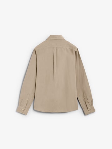 Scalpers Regular Fit Vintage Linen Shirt ' ' in Braun