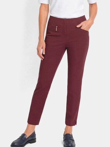 Goldner Slim fit Pants 'Louisa' in Purple: front