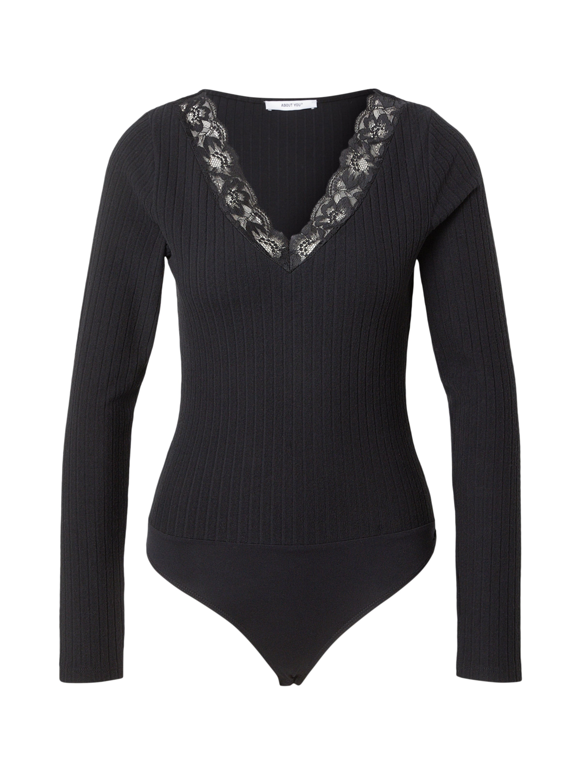 ABOUT YOU Shirt body 'Sophia' in Zwart: voorkant