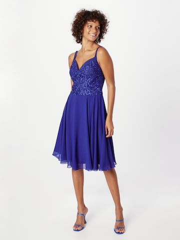 mascara Cocktail Dress in Blue: front