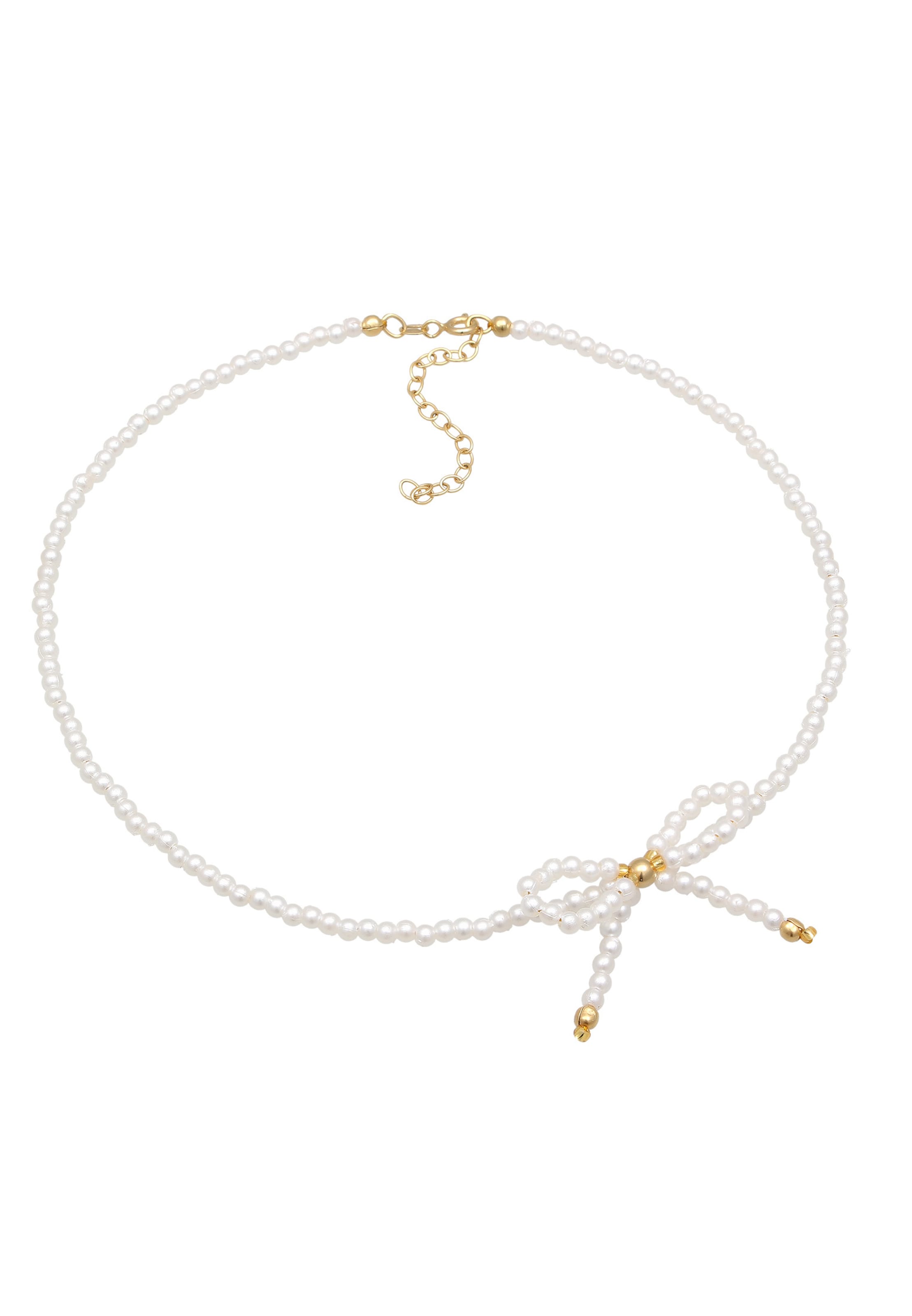 ELLI Kette 'Schleife' in Weiß: Vorderseite