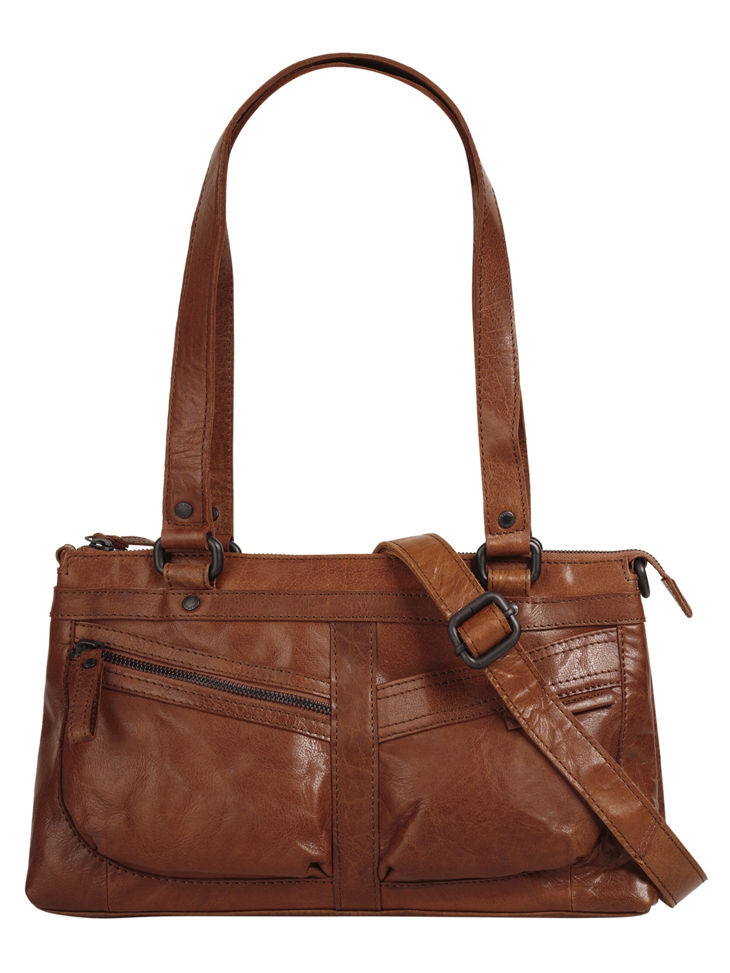 Spikes & Sparrow - Bolso de mano en marrón: frente