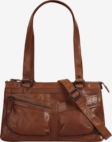 Spikes & Sparrow - Bolso de mano en marrón: frente