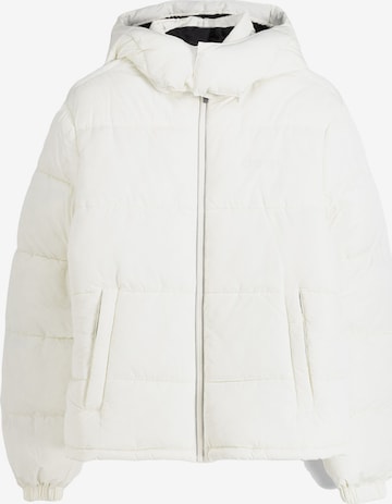 Bershka Between-Season Jacket in White: front
