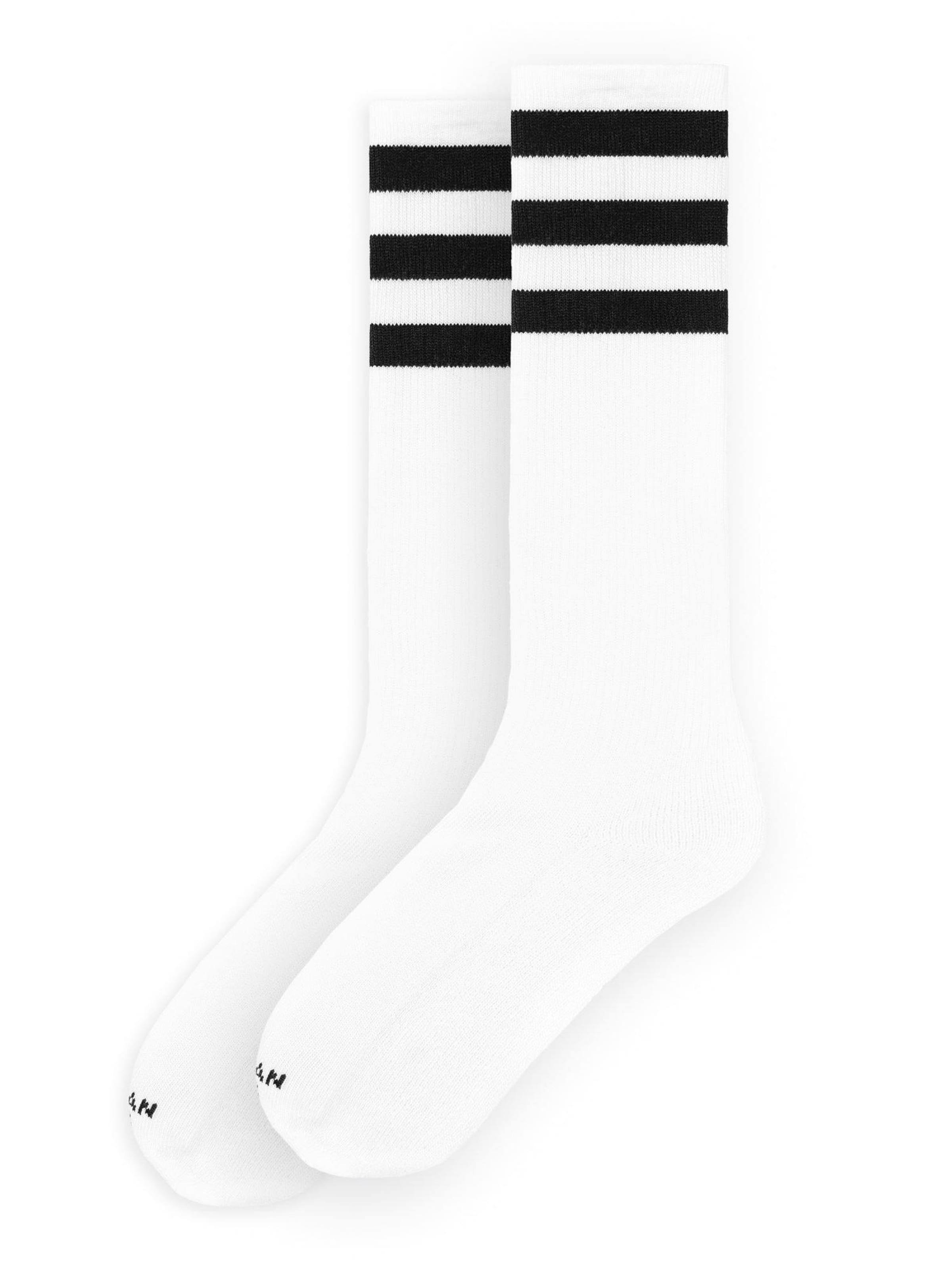 Chaussettes montantes 'Old School' American Socks en blanc : devant