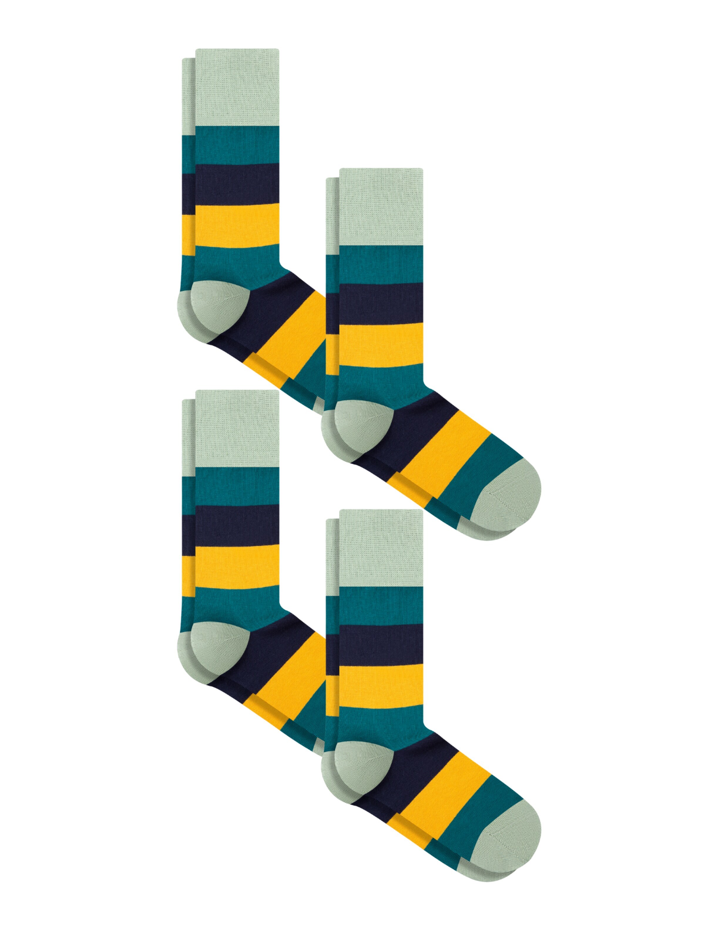 Albero Natur Socks 'Bio-Baumwoll-Socken mit längerem Bündchen - 4er Pack' in Green: front