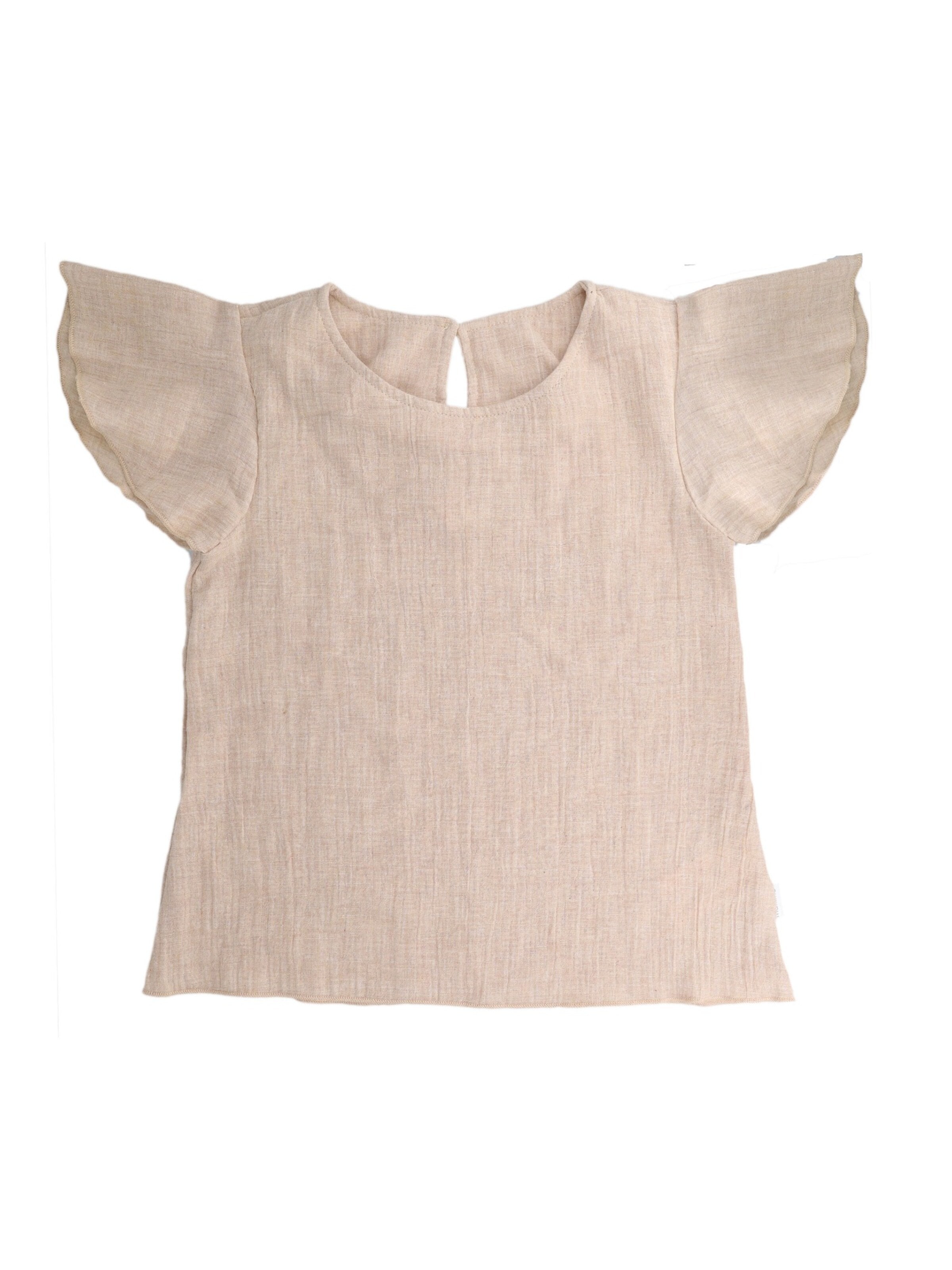 MAXIMO Shirt 'GOTS MINI GIRL-Shirt, Flügelärmel, Musselinstoff'‌‌‌‌‌‌‌‌‌ in Beige: Vorderseite