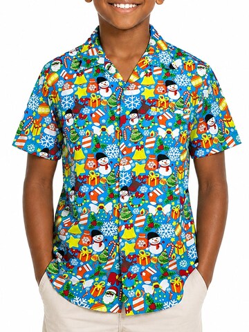 King Kameha Regular fit Button up shirt 'Christmas Allover' in Mixed colours