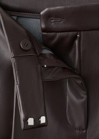 MANGO Wide Leg Hose 'Riga' in Braun