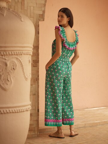 Haut love & roses en vert