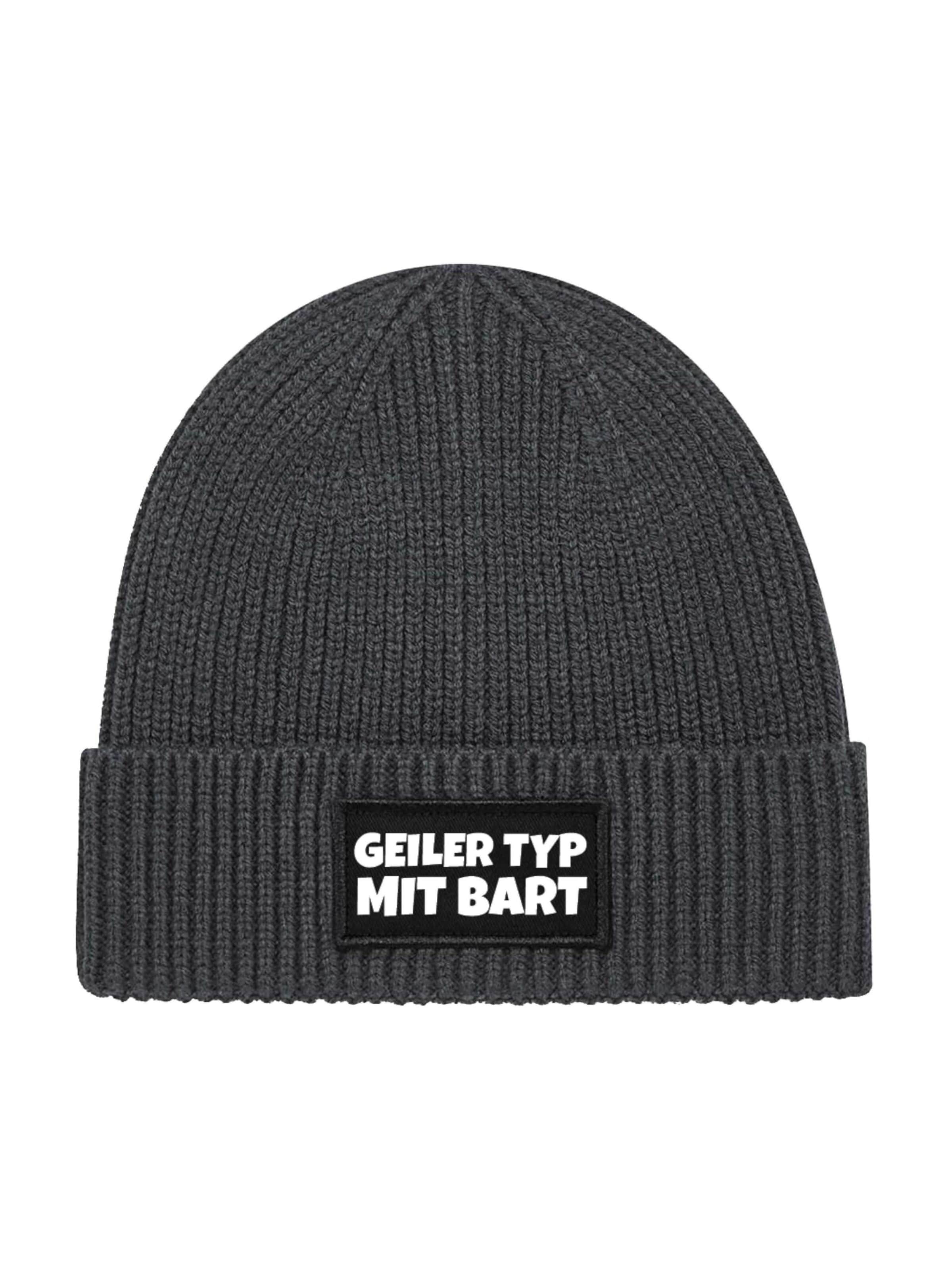 Youth Designz Beanie 'Geiler Typ mit Bart' in Grey: front