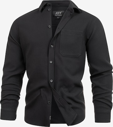 JEFF Regular fit Overhemd 'Landon' in Zwart: voorkant