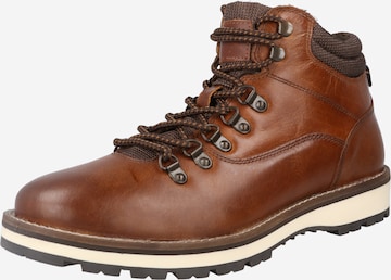 BURTON MENSWEAR LONDON Lace-up boots in Brown: front