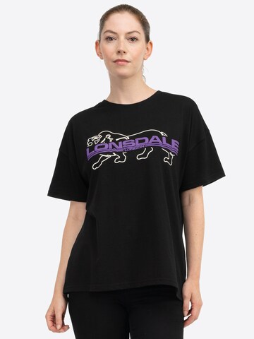 LONSDALE Oversized shirt in Black: front