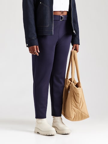 SAMOON Slim fit Trousers in Blue: front